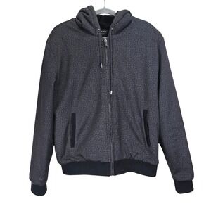 Zara Man Gray‎ Full Zip Hooded Jacket Large Casual Outdoors Faux Fur Streetwear